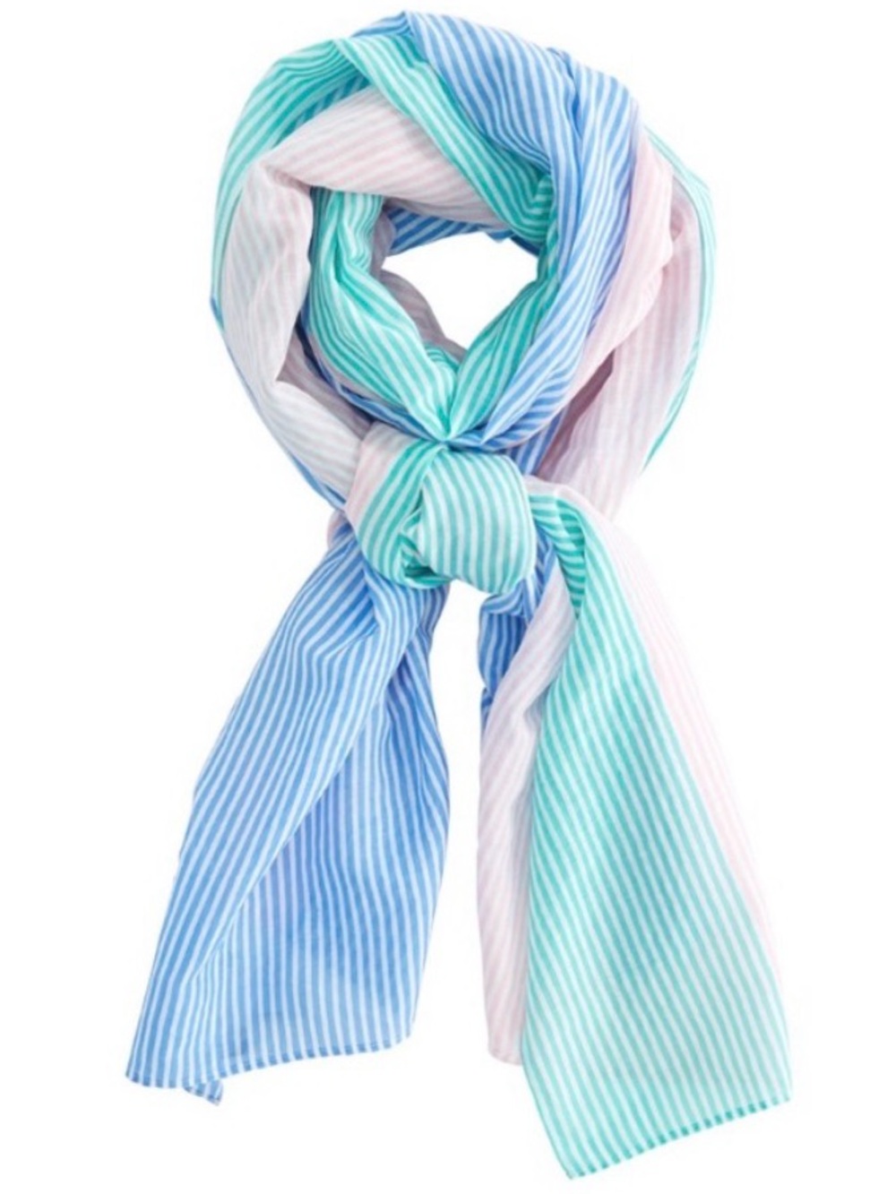 Vineyard Vines Kentucky Derby Striped Pastel Blue, Mint & Pink Lightweight Scarf